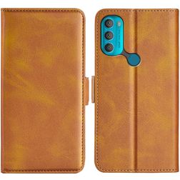 Mobigear Slim Magnet Motorola Moto G71 5G Hoesje Bookcase Portemonnee - Cognac
