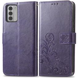 Mobigear Clover Nokia G42 Hoesje Bookcase Portemonnee - Paars