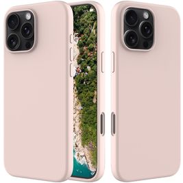 Mobigear Rubber Touch iPhone 16 Pro Siliconen Hoesje Backcover - Roze