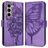 Mobigear Butterfly Samsung Galaxy Z Fold 6 Hoesje Bookcase Portemonnee - Paars