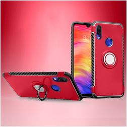 Mobigear Armor Ring Xiaomi Redmi 7 Hoesje Hardcase Backcover Shockproof met Ringhouder - Rood