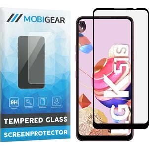 Mobigear Premium LG K51s Glazen Screenprotector - Case Friendly - Zwart