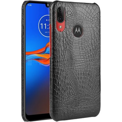 Mobigear Croco Motorola Moto E6 Plus Hoesje Backcover - Zwart
