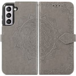 Mobigear Mandala Samsung Galaxy S21 FE Hoesje Bookcase Portemonnee - Grijs