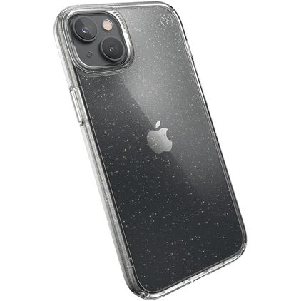 Speck Presidio Perfect Clear Glitter iPhone 14 Plus Hoesje Hardcase Backcover Shockproof - Transparant / Goud