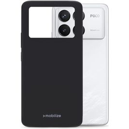 Mobilize Rubber Gelly POCO F6 Pro Hoesje Flexibel TPU Backcover - Matt Black