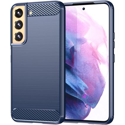 Mobigear Brushed Slim Samsung Galaxy S23 Hoesje Flexibel TPU Backcover - Blauw