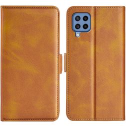 Mobigear Slim Magnet Samsung Galaxy M22 Hoesje Bookcase Portemonnee - Cognac