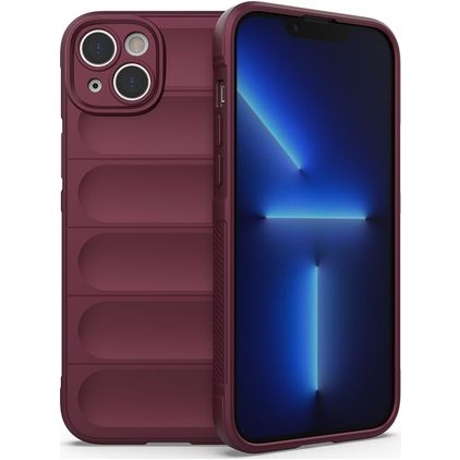 Mobigear Bumpy iPhone 14 Plus Hoesje Flexibel TPU Backcover - Bordeaux Rood