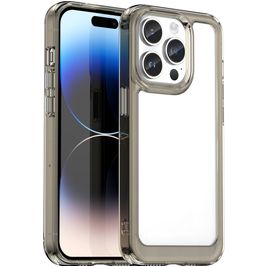 Mobigear Crystal iPhone 15 Pro Hoesje Hardcase Backcover - Transparant / Grijs