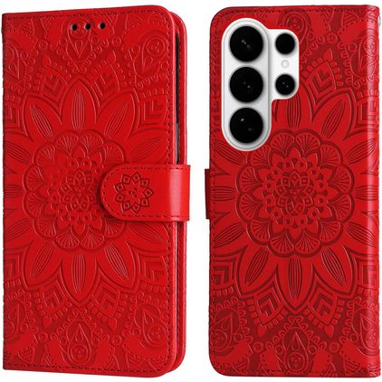 Mobigear Sunflower Samsung Galaxy S26 Ultra Hoesje Bookcase Portemonnee - Rood