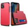 Mobigear Card iPhone 12 Pro Hoesje Hardcase Backcover Shockproof met Pasjeshouder - Rood