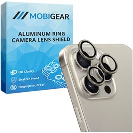 Mobigear Single iPhone 15 Pro Glazen Camera Lens Protector - Case Friendly - Zilver