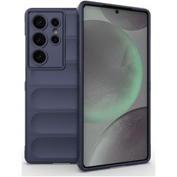Mobigear Bumpy Samsung Galaxy S25 Ultra Hoesje Flexibel TPU Backcover - Donkerblauw