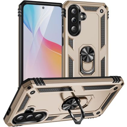 Mobigear Armor ring Samsung Galaxy A37 Hoesje Hardcase Backcover Shockproof met Ringhouder - Goud