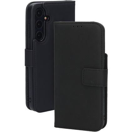 Mobiparts Samsung Galaxy A35 Hoesje Echt Leer Bookcase Portemonnee - Zwart