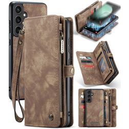 CaseMe 008 Samsung Galaxy S23 FE Hoesje Uitneembare 2in1 Bookcase Portemonnee - Bruin