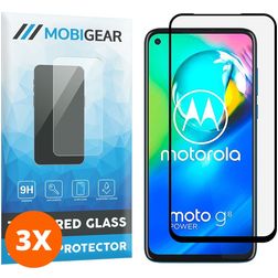 Mobigear Premium Motorola Moto G8 Power Glazen Screenprotector - Case Friendly - Zwart (3-Pack)