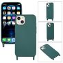 Mobigear Lanyard iPhone 14 Plus Siliconen Hoesje met koord - Groen