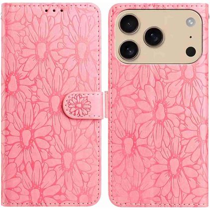 Mobigear Flowers iPhone 18 Pro Max Hoesje Bookcase Portemonnee - Roze