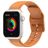 Mobigear Dashed Siliconen Apple Watch Bandje Gespsluiting - 42/41/40/38 mm - Cognac