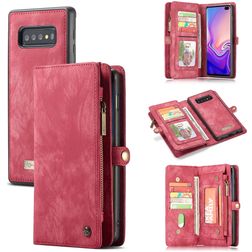Caseme 008 Samsung Galaxy S10 Hoesje Uitneembare 2in1 Bookcase Portemonnee - Rood