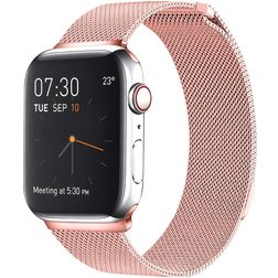 Mobigear Loop Milanese Apple Watch Bandje Magneetsluiting - 49/46/45/44 mm - Roze