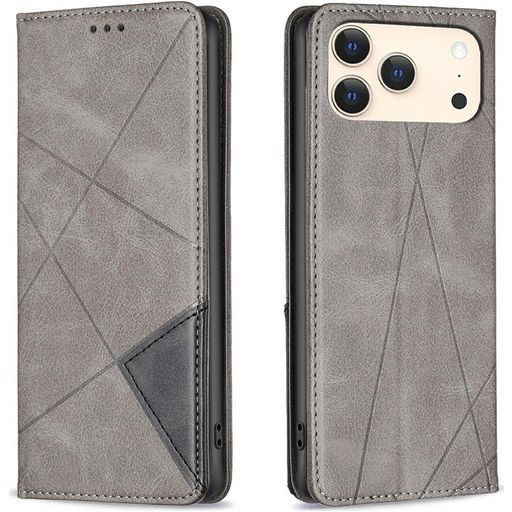 Mobigear Rhombus Slim iPhone 17 Pro Max Hoesje Bookcase - Grijs