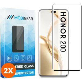 Mobigear Premium HONOR 200 Glazen Screenprotector - Case Friendly - Zwart (2-Pack)