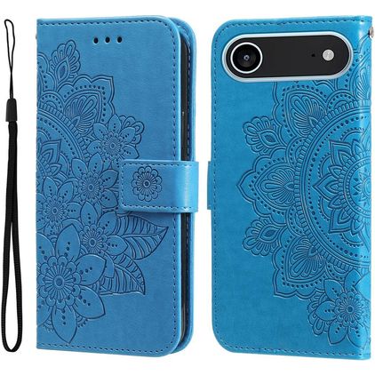 Mobigear Flowers iPhone Air Hoesje Bookcase Portemonnee - Blauw