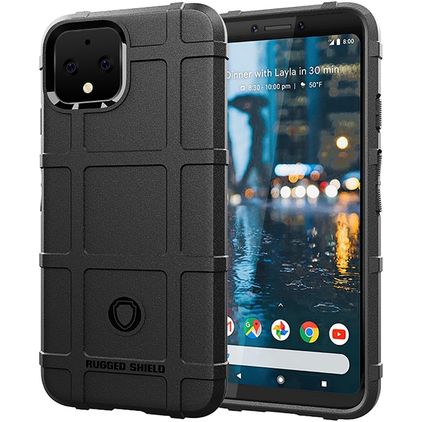 Mobigear Rugged Shield Google Pixel 4 Hoesje Flexibel TPU Backcover Shockproof - Zwart