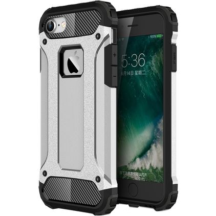 Mobigear Outdoor iPhone SE (2020) Hoesje Hardcase Backcover Shockproof - Zilver