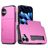 Mobigear Card iPhone 18 Hoesje Hardcase Backcover Shockproof met Pasjeshouder - Rose Red