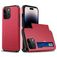 Mobigear Card iPhone 15 Pro Hoesje Hardcase Backcover Shockproof met Pasjeshouder - Rood