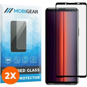 Mobigear Premium Sony Xperia 5 II Glazen Screenprotector - Case Friendly - Zwart (2-Pack)
