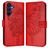 Mobigear Flowers Samsung Galaxy A17 Hoesje Bookcase Portemonnee - Rood