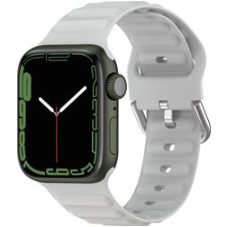 Mobigear Bumpy Siliconen Apple Watch Bandje Gespsluiting - 42/41/40/38 mm - Grijs