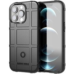 Mobigear Rugged Shield iPhone 13 Pro Max Hoesje Flexibel TPU Backcover Shockproof - Zwart