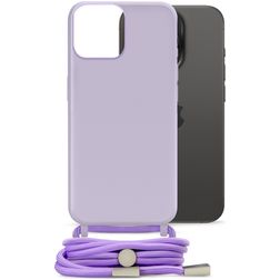 Mobilize Lanyard Gelly iPhone 15 Pro Flexibel TPU Hoesje met koord - Pastel Purple