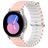 Mobigear Ocean Siliconen Smartwatch Bandje Gespsluiting - Universeel 20 mm aansluiting - Wit / Roze