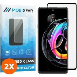 Mobigear Premium Motorola Edge 20 Lite Glazen Screenprotector - Case Friendly - Zwart (2-Pack)