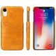 Fierre Shann Premium Card iPhone XR Hoesje Backcover met Pasjeshouder - Cognac