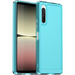 Mobigear Crystal Sony Xperia 10 V Hoesje Flexibel TPU Backcover - Blauw