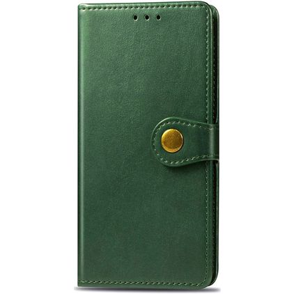 Mobigear Snap Button Xiaomi Redmi 9C Hoesje Bookcase Portemonnee - Groen