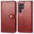 Mobigear Snap Button Samsung Galaxy S25 Hoesje Bookcase Portemonnee - Rood