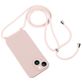 Mobigear Lanyard iPhone 15 Siliconen Hoesje met koord - Sand Pink