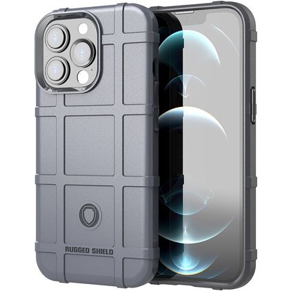 Mobigear Rugged Shield iPhone 13 Pro Hoesje Flexibel TPU Backcover Shockproof - Grijs