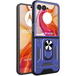 Mobigear Armor Ring Motorola Razr 50 Ultra Hoesje Hardcase Backcover Shockproof met Ringhouder - Blauw