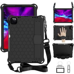Mobigear HexStrap iPad Air 11 Inch (2025) Hoes EVA Schuim Backcover + Schouderband - Zwart