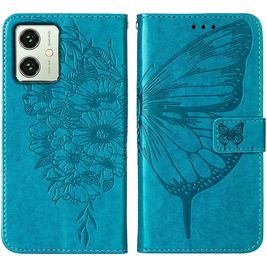 Mobigear Butterfly Motorola Moto G54 Hoesje Bookcase Portemonnee - Blauw
